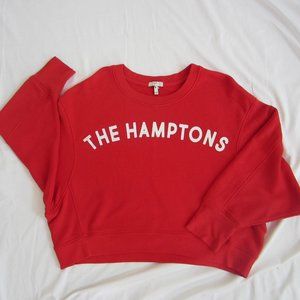 Joie The Hamptons Cropped Red Sweatshirt